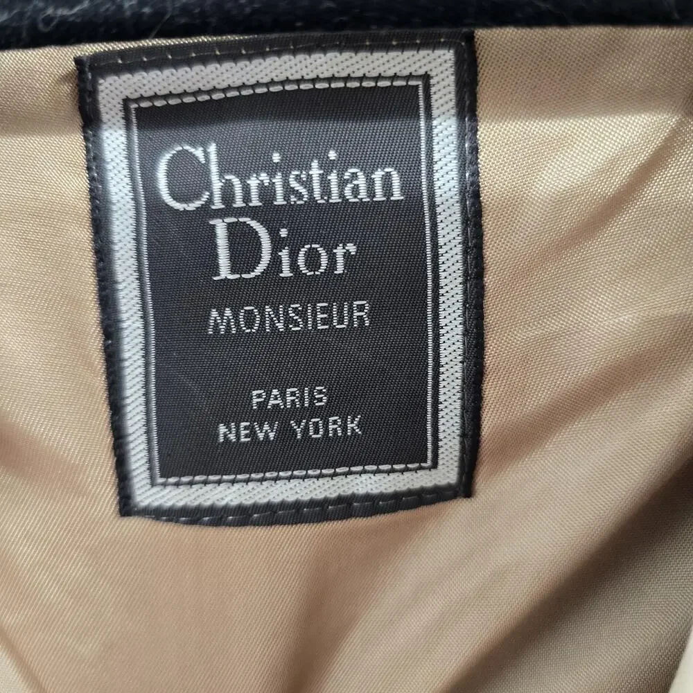 Vintage Christian Dior Coat Men 44 Beige Wool Lined Classic Trench 90s Monsieur